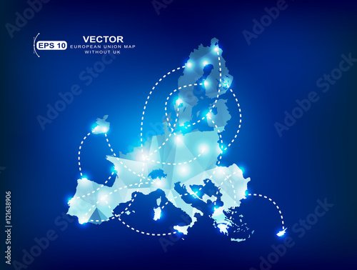 A European Union without the United Kingdom.European Union map p