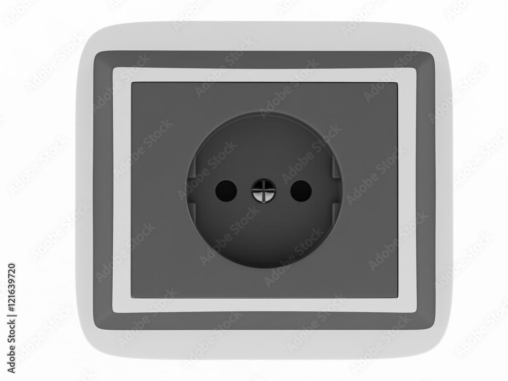 European wall outlet on white background. European wall outlet on white background.
