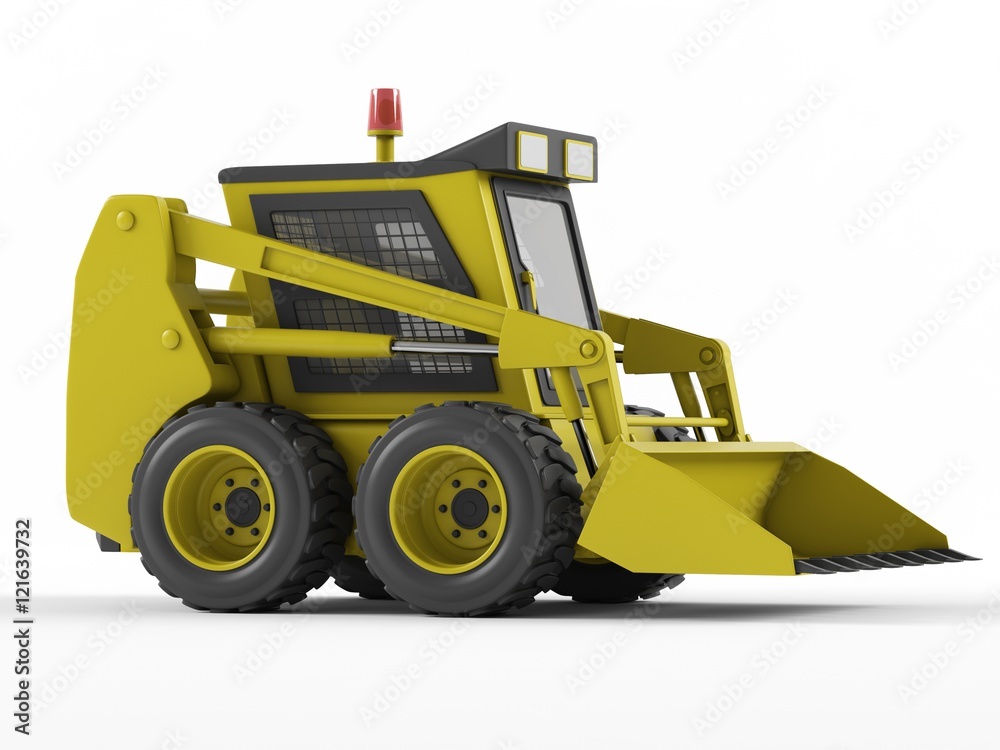 Skid steer isolated on a white background.