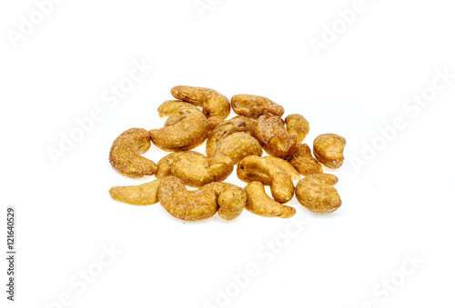 Obraz na płótnie Salted and roasted Cashews nuts is snack.Isolate w salonie