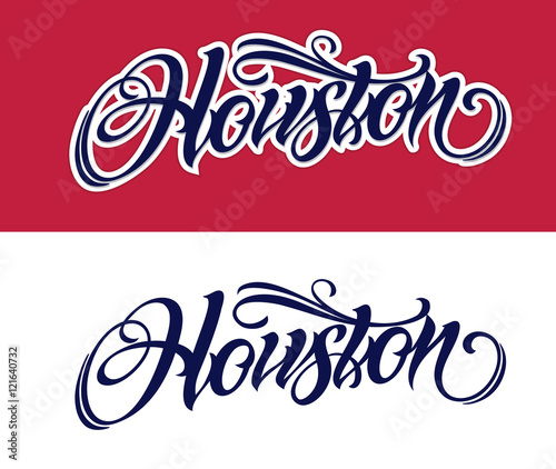 Houston lettering in tattoo style