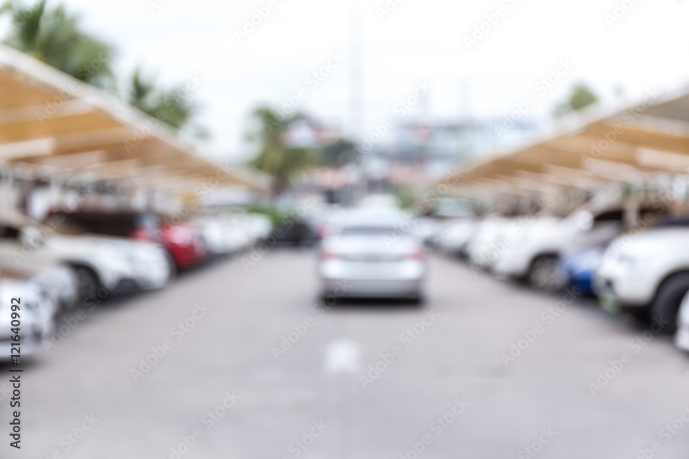 Abstract blur .car park in the shoping mall Abstract blur .car park in the shoping mall