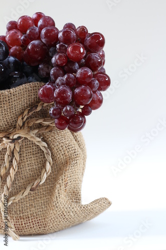 grape fruit berry in bag on white background