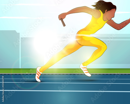 Female runner for Sports concept.