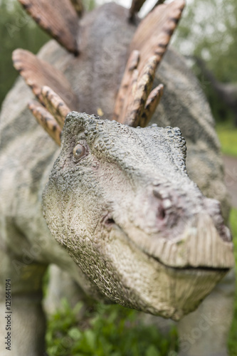 Fototapeta Naklejka Na Ścianę i Meble -  Great life-size figures stegosaurus.