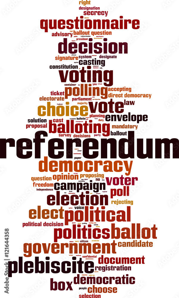 Obraz premium Referendum word cloud concept. Vector illustration