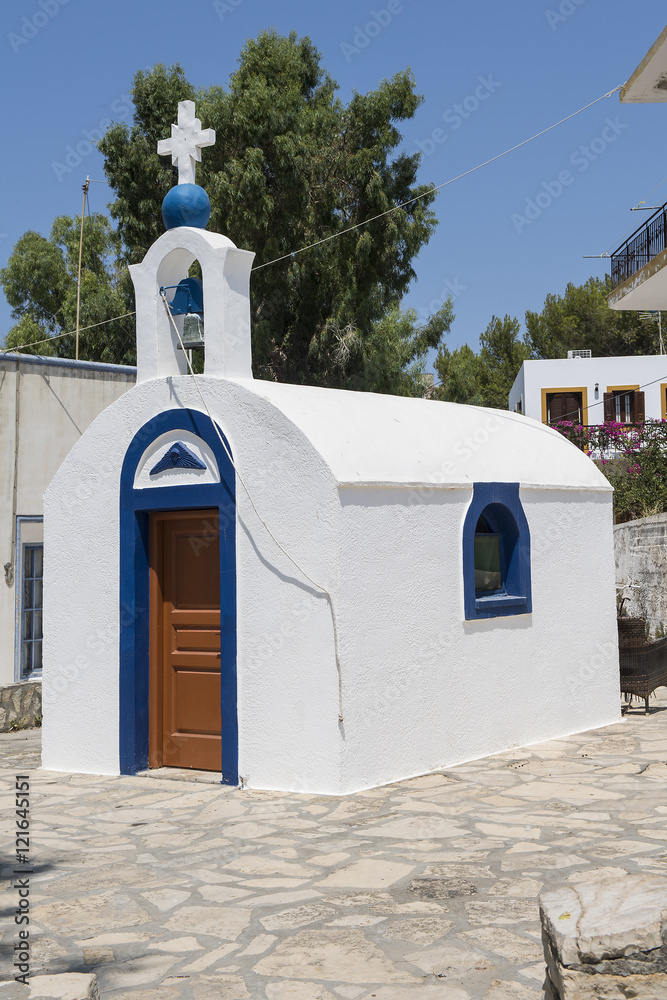 Orthodoxe Kapelle im Dorf Lipsi, auf der Insel Lipsi, Dodekanes, Griechenland