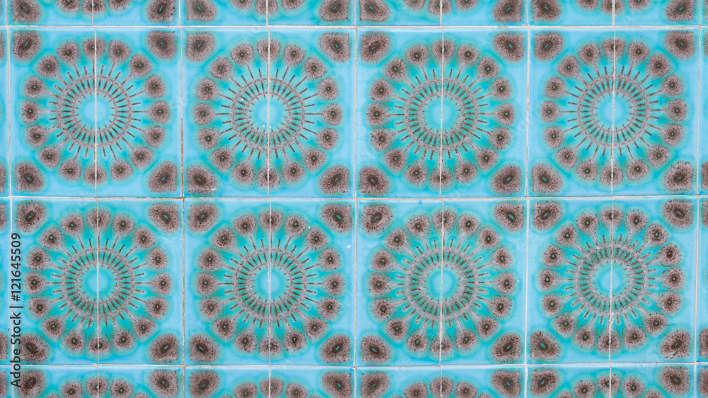 Decorative blue turquoise tiles