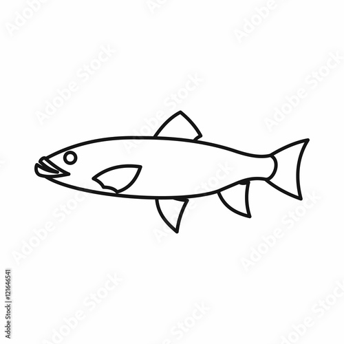 Fish icon in outline style isolated vector illustration