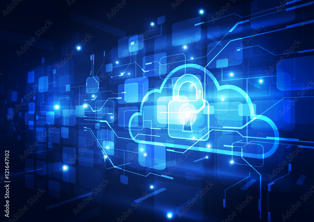 Abstract security cloud technology background. Illustration Vector