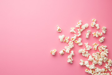 popcorn on pink background