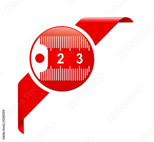 mesure sur bannière coin rouge