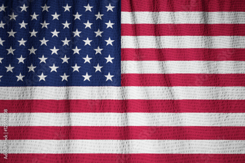 Closeup of Ruffled United States of America Flag, United States