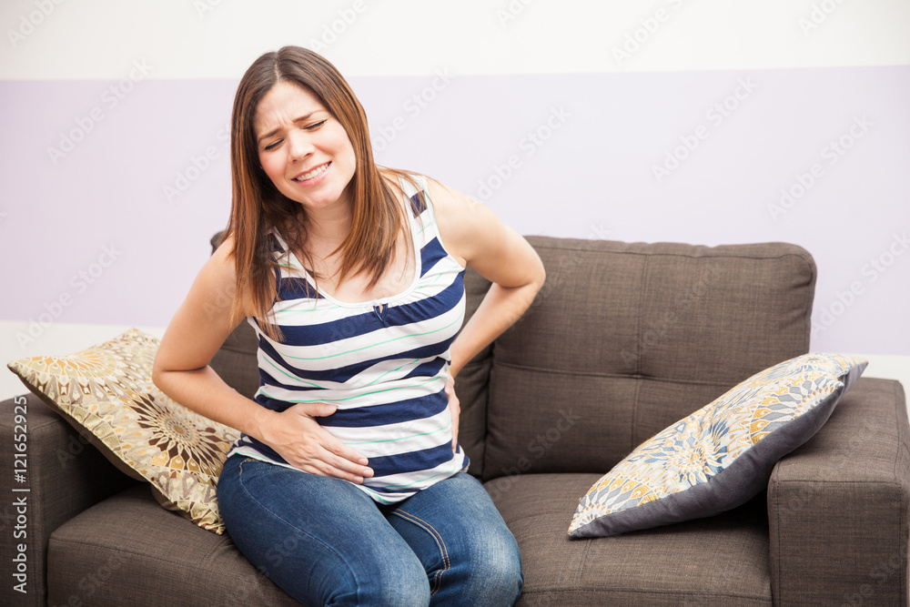Pregnant woman with contractions Pregnant woman with contractions