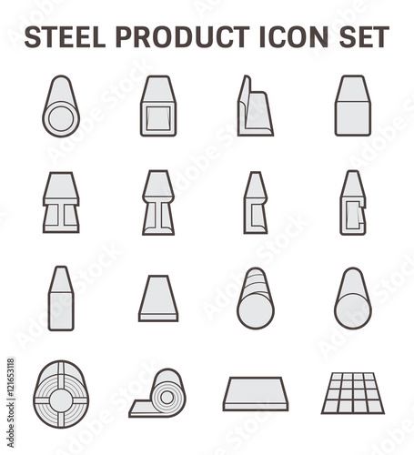 Vector icon of steel pipe and construction material.