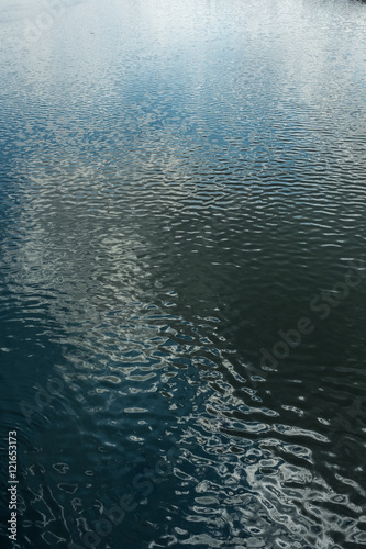 The tiny waves on the surface of the water