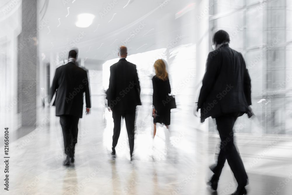 group of people in the lobby business center