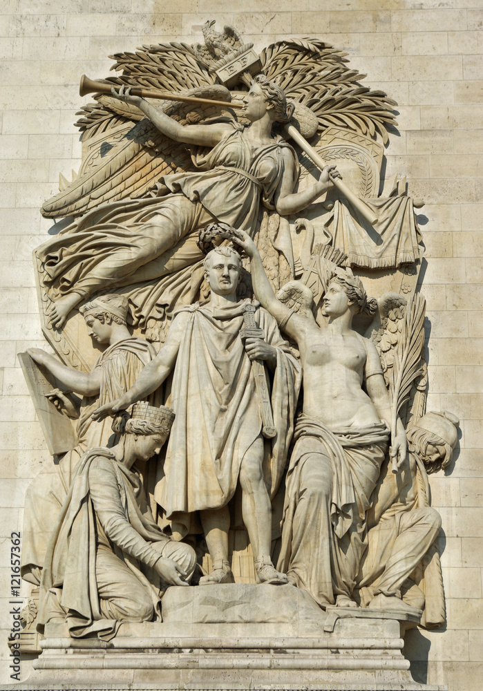Bas-relief de l'arc de triomphe de l'Etoile à Paris, France