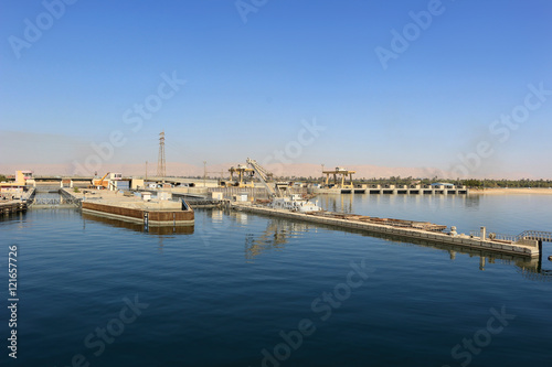 Esna ship locks in Egypt