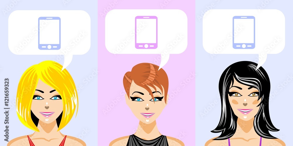 Beautiful women with different hairstyles Beautiful women with different hairstyles