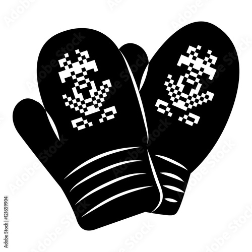 Pair of mitten icon in simple style on a white background vector illustration