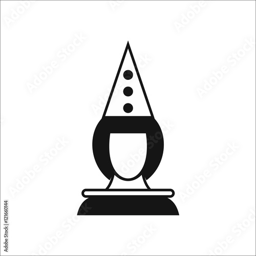 Pierrot clown icon in simple style on a white background vector illustration