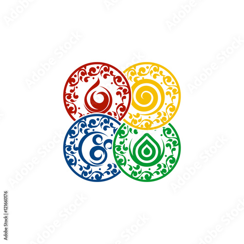 Four Element Logo Vector Image Icon