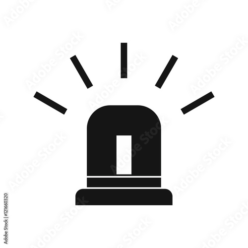 Blue special police flasher icon in simple style on a white background vector illustration