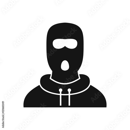 Man in balaclava icon in simple style on a white background vector illustration