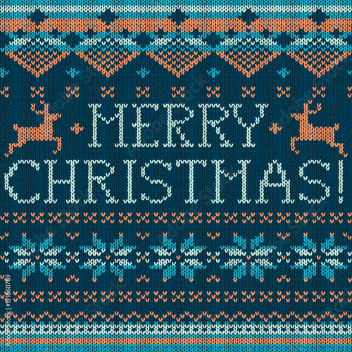 Christmas: Scandinavian style seamless knitted pattern