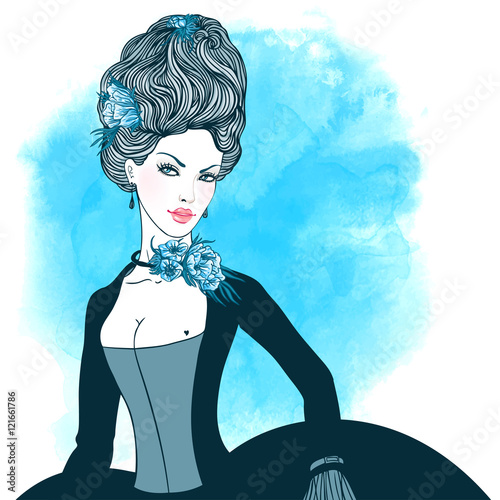 Beautiful young lady (Baroque, Marie Antoinette style)
