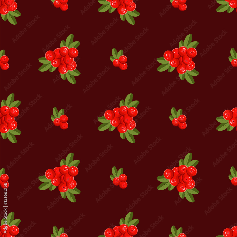 Seamless pattern with cranberry. Seamless pattern with cranberry.