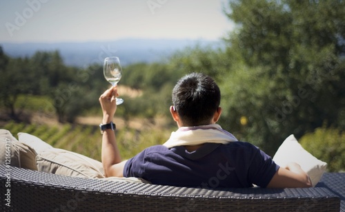 Honeymoon wine tasting in Sonoma Valley vineyard