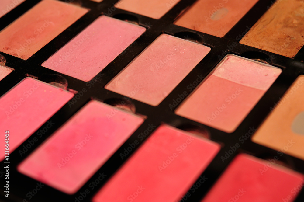 make up kit. Soft focus. Focus at central point. Used toning of the photo