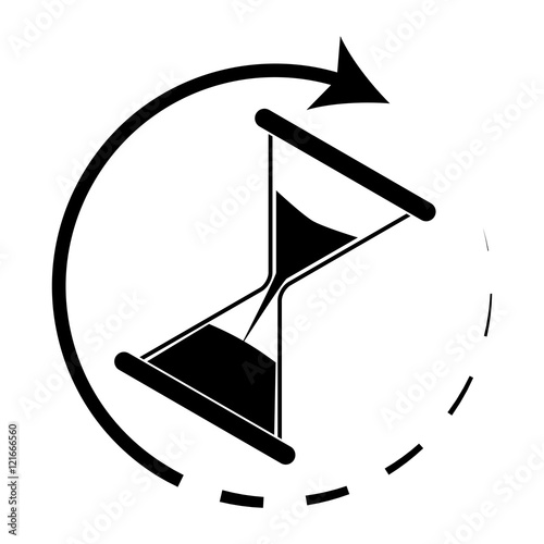 Time is running. Hourglass monochrome
