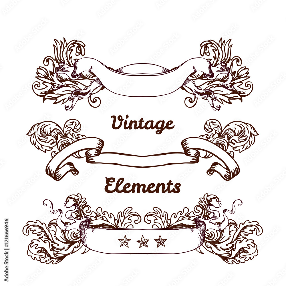 Crest with vintage style design elements, use for logo, frame