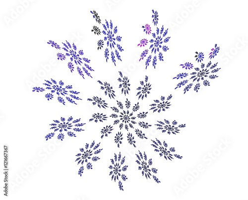 blue flowers and nice fractal