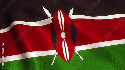 Kenya Flag. Seamless Looping Animation. 4K High Definition Video