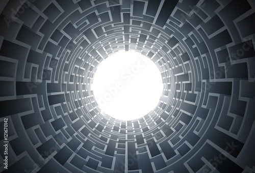 Fototapeta Naklejka Na Ścianę i Meble -  Maze Tunnel 3D Concept