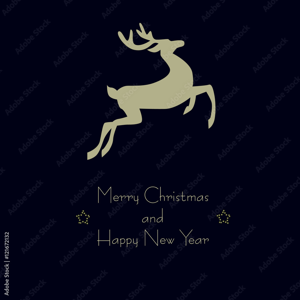 Christmas card with a deer Christmas card with a deer