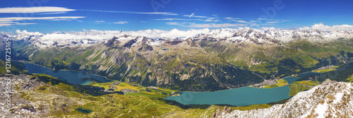 Upper Engadin Valley near Sankt Moritz in Swiss Alps