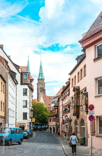 NUREMBERG, GERMANY - July 6, 2016. Street view of Nuremberg City