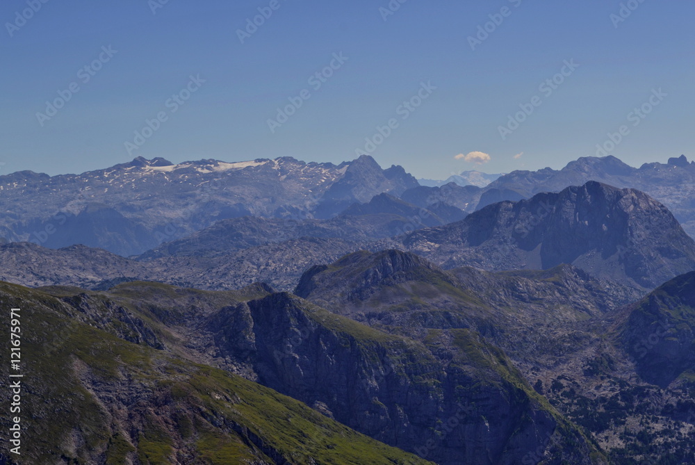 View over mountains in Berchtesgaden's Alps