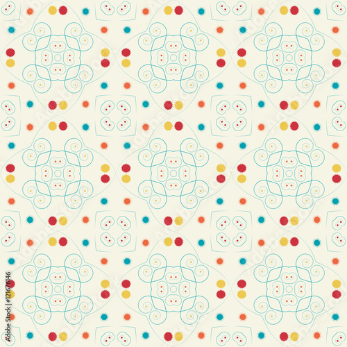 Wallpaper Mural Seamless light pattern with lines and points. Seamless pattern with lines and dots on the light background. Torontodigital.ca