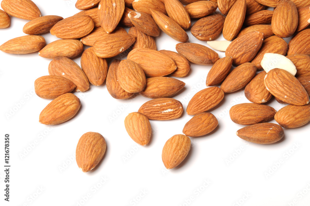 almond nuts on white background almond nuts on white background
