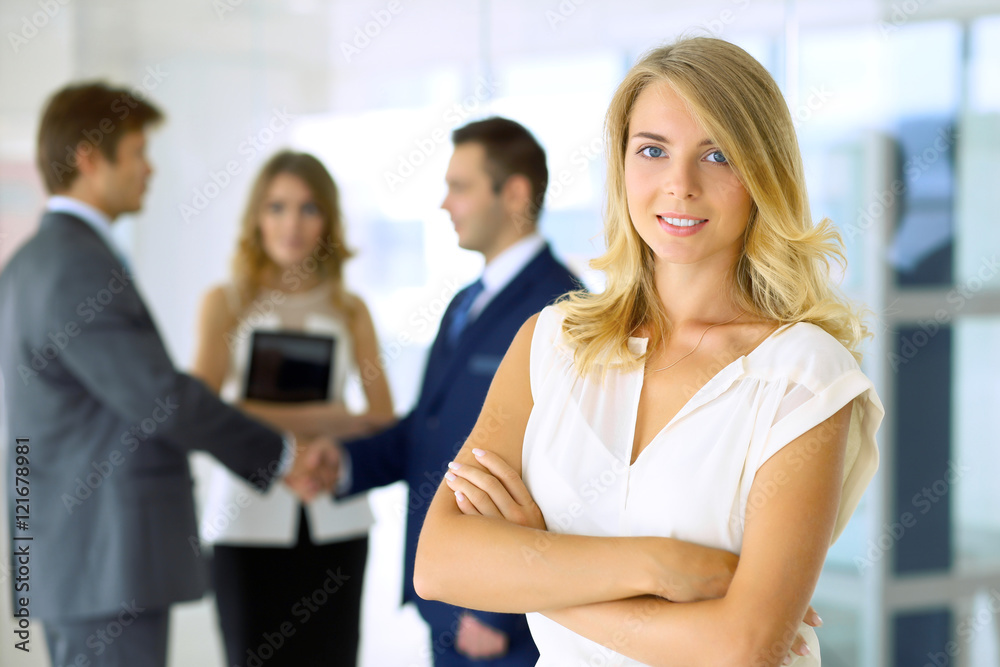 Blonde businesswoman looking at camera Blonde businesswoman looking at camera