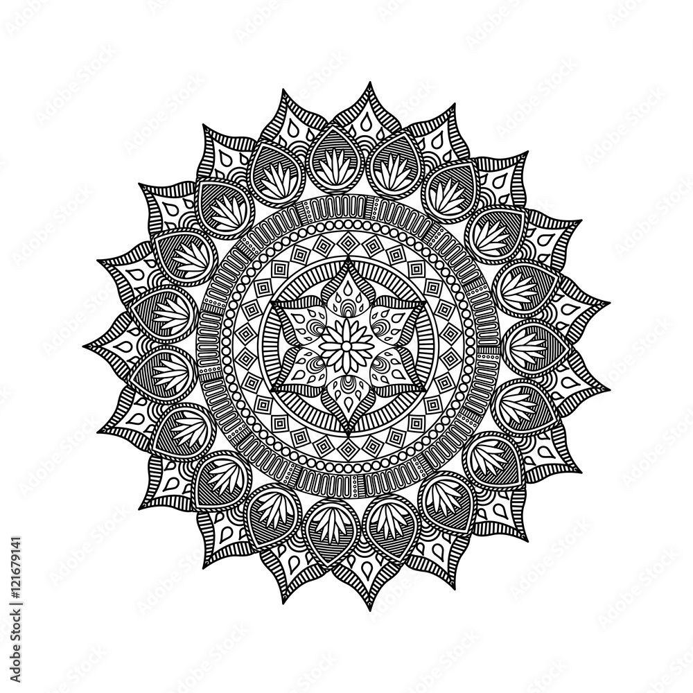 mandala india culture icon vector illustration design