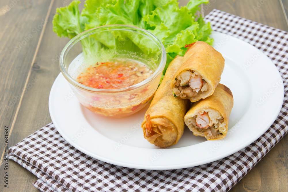 Crispy shrimp Spring rolls Crispy shrimp Spring rolls
