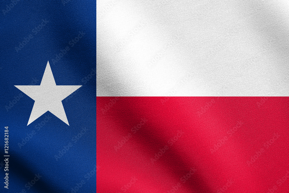 Flag of Texas waving with fabric texture Flag of Texas waving with fabric texture