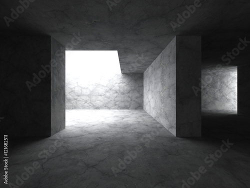 Architecture abstract background. Concrete empty room interior